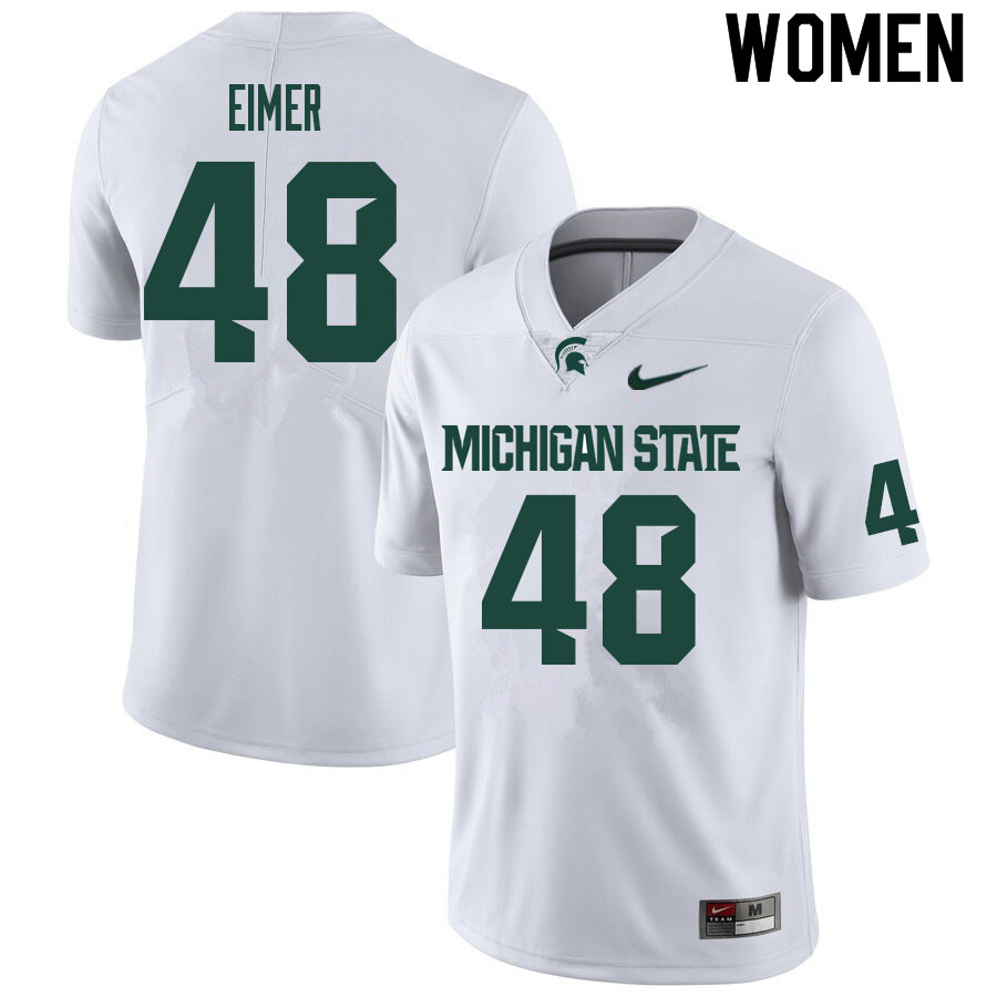 Women #48 Bryce Eimer Michigan State Spartans College Football Jerseys Sale-White